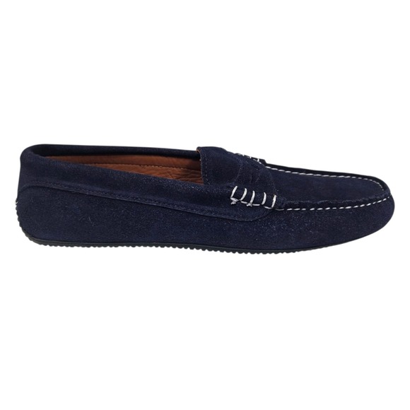NWOT Quoddy Penny Driver Shoe Navy Blue‎ Suede Leather Slip On Dark Mens 11.5 main image 7